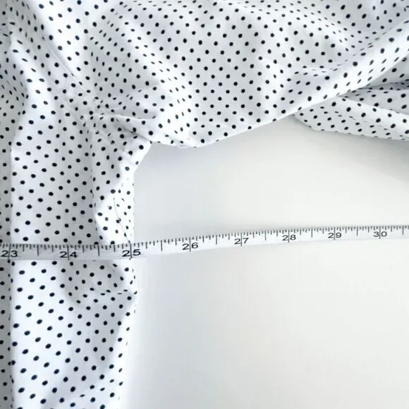 Tommy Hilfiger Mens Dress Shirt Long Sleeve Button Down Polka White Black XL - Picture 6 of 8